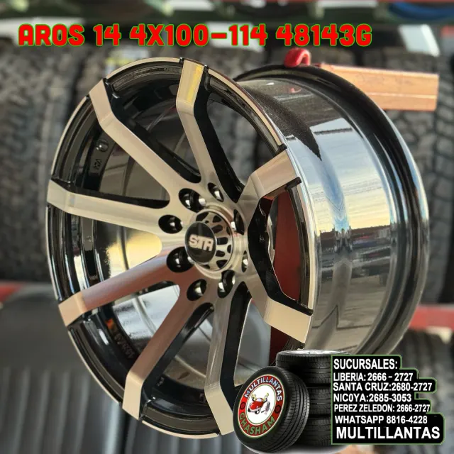 AROS 14X7 4X100-114 ET0 BM 48143G