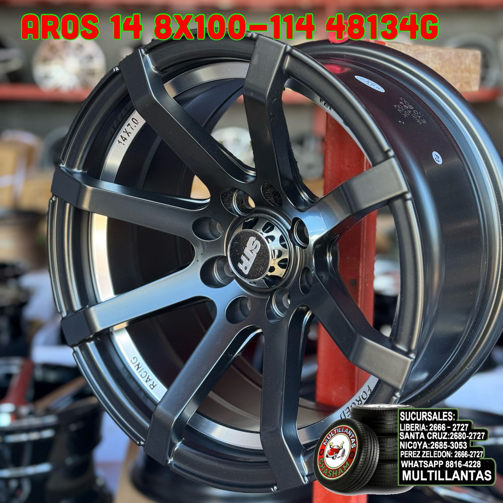 AROS # 14X7 4X100-114 ET0 BM 48143G